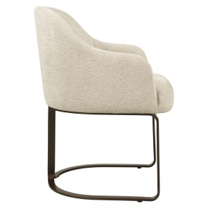 SCAUN DINING, HADLEY, REALIZAT DIN METAL SI TEXTIL IGNIFUG, CULOARE ALB CREM, DESIGN DEOSEBIT, RICHMOND INTERIORS - Img 2