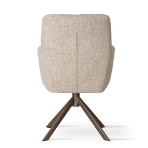 SCAUN DINING HEDLEY, CONFECTIONAT DIN METAL, SPUMA, ARCURI SI TEXTIL, BEJ/BRONZ, STIL MODERN - Img 4