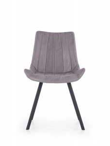 SCAUN DINING K279, GRI/NEGRU, CU TAPITERIE DIN PIELE ECOLOGICA SI PICIOARE DIN METAL, STIL MODERN - Img 6