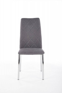 SCAUN DINING K309, GRI DESCHIS/CROM, CU TAPITERIE DIN STOFA SI PICIOARE DIN METAL, STIL MODERN - Img 6