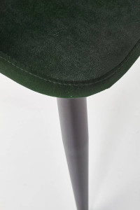 SCAUN DINING K364, VERDE INCHIS/NEGRU, CU TAPITERIE DIN STOFA FINA SI PICIOARE DIN METAL, STIL MODERN - Img 8