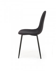 SCAUN DINING K449, NEGRU/NEGRU, CU TAPITERIE DIN STOFA SI PICIOARE DIN METAL, STIL MODERN - Img 4