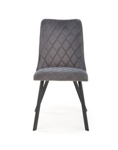 SCAUN DINING K450, GRI/NEGRU, CU TAPITERIE DIN CATIFEA SI PICIOARE DIN METAL, STIL MODERN - Img 3