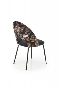 SCAUN DINING K505, MULTICOLOR/NEGRU, CU TAPITERIE DIN CATIFEA SI PICIOARE DIN METAL, STIL MODERN - Img 6