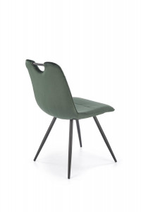 SCAUN DINING K521, VERDE INCHIS/NEGRU, CU TAPITERIE DIN CATIFEA SI PICIOARE DIN METAL, STIL MODERN - Img 6