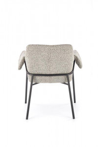 SCAUN DINING K522, GRI/NEGRU, CU TAPITERIE DIN STOFA SI PICIOARE DIN METAL, STIL MODERN - Img 2