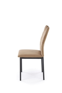 SCAUN DINING K577, BEJ 11/NEGRU, TAPITERIE DIN CATIFEA SI PICIOARE DIN METAL, STIL MODERN - Img 3
