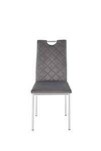 SCAUN DINING K578, GRI 21/CROM, TAPITERIE DIN CATIFEA SI PICIOARE DIN METAL, STIL MODERN - Img 3