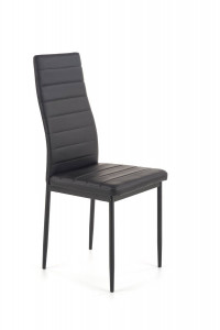 SCAUN DINING K70, NEGRU/NEGRU, CU TAPITERIE DIN PIELE ECOLOGICA SI PICIOARE DIN METAL, STIL MODERN - Img 3