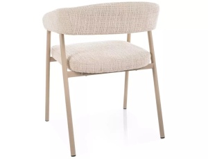 SCAUN DINING KATANA, BEJ 57/CREM, TAPITERIE DIN TEXTIL SI PICIOARE DIN METAL, STIL MODERN - Img 4