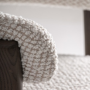 SCAUN DINING KELAN, REALIZAT DIN LEMN DE FRASIN SI TEXTIL BOUCLE, CULOARE BEJ, REALIZAT MANUAL, VICAL HOME - Img 5