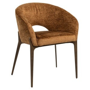 SCAUN DINING KENZI, REALIZAT DIN METAL SI TEXTIL, CULOARE CONIAC, DESIGN DEOSEBIT, RICHMOND INTERIORS - Img 3