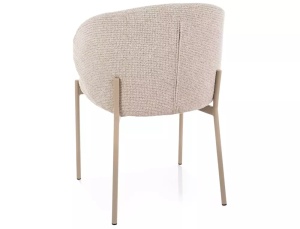 SCAUN DINING KIOTO, BEJ DESCHIS 255/CREM, TAPITERIE DIN TEXTIL SI PICIOARE DIN METAL, STIL MODERN - Img 3