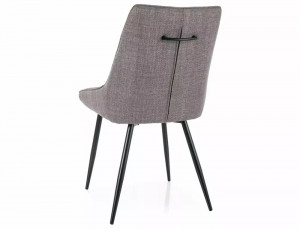 SCAUN DINING KLIF, BEJ 34/NEGRU MAT, TAPITERIE DIN STOFA BJORN SI PICIOARE DIN METAL, STIL MODERN - Img 3