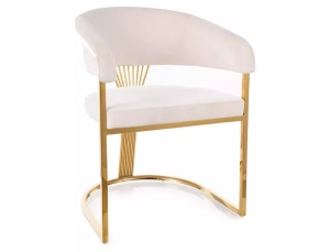 SCAUN DINING/LIVING CROWN BEJ BLUVEL 22/AURIU, CONFECTIONAT DIN METAL SI CATIFEA, STIL MODERN - Img 8