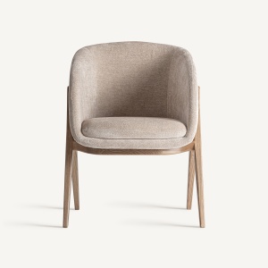 SCAUN DINING LUPIN, DIN LEMN DE FRASIN SI TEXTIL, CULOARE BEJ/MARO, DESIGN CONTEMPORAN, VICAL HOME - Img 2