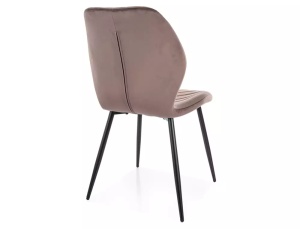 SCAUN DINING MIKE, CAPPUCCINO BLUVEL 38/NEGRU MAT, TAPITERIE DIN CATIFEA SI PICIOARE DIN METAL, STIL MODERN - Img 2