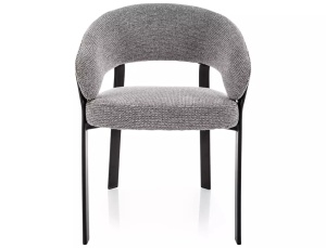 SCAUN DINING NAGOJA, GRI 254/NEGRU MAT, TAPITERIE DIN TEXTIL SI PICIOARE DIN METAL, STIL MODERN - Img 2