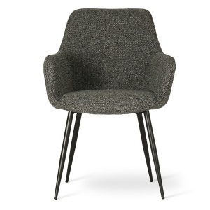 SCAUN DINING NANO, GRI/NEGRU, CONFECTIONAT DIN TAPITERIE DIN TEXTIL, SPUMA SI PICIOARE DIN METAL, STIL MODERN - Img 2