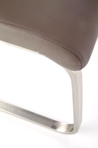 SCAUN DINING OPAL GRI/CROM, TAPITERIE DIN PIELE ECOLOGICA SI PICIOARE DIN OTEL PERIAT, STIL MODERN - Img 3
