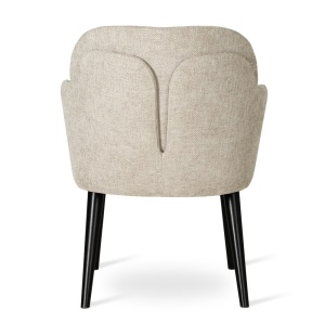 SCAUN DINING ORELI SUPREME, CONFECTIONAT DIN LEMN, SPUMA, ARCURI SI TEXTIL, BEJ/NEGRU, STIL MODERN - Img 4