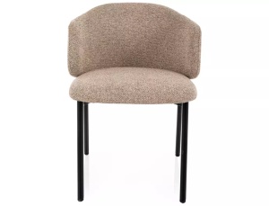 SCAUN DINING, OSAKA, CULOARE BEJ 253/NEGRU, TAPITERIE DIN TEXTIL, STIL MODERN - Img 2