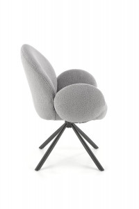 SCAUN DINING PIVOTANT K498, GRI/NEGRU, TAPITERIE BOUCLE SI PICIOARE DIN METAL, STIL MODERN - Img 3