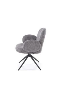 SCAUN DINING PIVOTANT K568, GRI/NEGRU, TAPITERIE DIN STOFA SI PICIOARE DIN METAL, STIL MODERN - Img 3