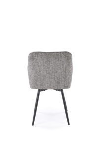 SCAUN DINING PIVOTANT K576, GRI/NEGRU, TAPITERIE DIN STOFA SI PICIOARE DIN METAL, STIL MODERN - Img 5
