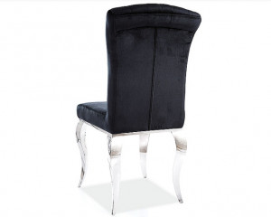 SCAUN DINING PRINCE, NEGRU TAP 186/CROM, TAPITERIE DIN CATIFEA SI PICIOARE DIN METAL, STIL MODERN - Img 3