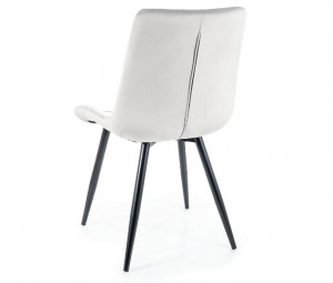SCAUN DINING RALPH, GRI DESCHIS BLUVEL 03/NEGRU MAT, TAPITERIE DIN CATIFEA SI PICIOARE DIN METAL, STIL MODERN - Img 2