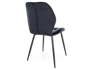 SCAUN DINING RICK, NEGRU BLUVEL 19/NEGRU MAT, TAPITERIE DIN CATIFEA SI PICIOARE DIN METAL, STIL MODERN - Img 2