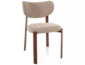 SCAUN DINING RIN D, BEJ 253/NUC, TAPITERIE DIN TEXTIL SI PICIOARE DIN METAL, STIL MODERN - Img 4