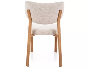 SCAUN DINING RIN D, BEJ DESCHIS 255/STEJAR, TAPITERIE DIN TEXTIL SI PICIOARE DIN METAL, STIL MODERN - Img 3