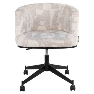 SCAUN DINING ROTATIV CU ROTI, ROCHENNE, REALIZAT DIN METAL, LEMN DE FAG SI TEXTIL, CULOARE BEJ, DESIGN DEOSEBIT, RICHMOND INTERIORS - Img 5