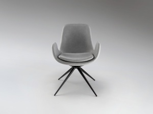 SCAUN DINING ROTATIV, DIN METAL SI TEXTIL, ZUNA, DE CULOARE GRI, DESIGN MODERN, SCHULLER - Img 6