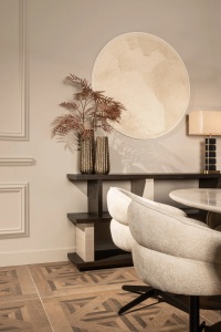 SCAUN DINING ROTATIV KAYLA, REALIZAT DIN METAL, LEMN DE FAG SI TEXTIL, CULOARE CREM, DESIGN DEOSEBIT, RICHMOND INTERIORS - Img 13