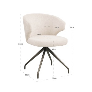 SCAUN DINING ROTATIV, MILLY, REALIZAT DIN METAL, FURNIR SI TEXTIL, CULOARE CREM, DESIGN DEOSEBIT, RICHMOND INTERIORS - Img 8