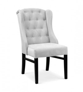 SCAUN DINING ROYAL CHESTERFIELD, GRI/NEGRU, TAPITERIE DIN CATIFEA SI PICIOARE DIN LEMN, STIL MODERN
