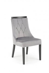 SCAUN DINING ROYAL, GRI MONOLITH 85/NEGRU, CU TAPITERIE DIN CATIFEA SI PICIOARE DIN LEMN MASIV, STIL CLASIC, HALMAR