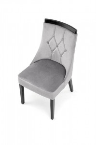 SCAUN DINING ROYAL, GRI MONOLITH 85/NEGRU, CU TAPITERIE DIN CATIFEA SI PICIOARE DIN LEMN MASIV, STIL CLASIC, HALMAR - Img 3