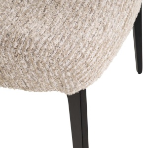 SCAUN DINING SERGIO NATURAL LINEAR, 214156, CONFECTIONAT DIN POLIESTER, METAL SI SPUMA, BEJ/NEGRU, STIL MODERN - Img 5