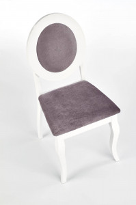 SCAUN DINING STIL BAROCK, GRI/ALB, CU TAPITERIE DIN STOFA FINA SI PICIOARE DIN LEMN MASIV, STIL CLASIC - Img 8