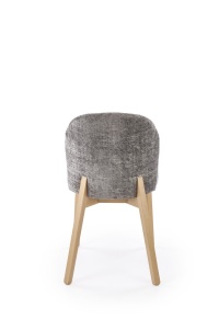 SCAUN DINING STIL BASSO, GRI 96/STEJAR NATURAL, CU TAPITERIE DIN STOFA SI PICIOARE DIN LEMN MASIV, STIL CLASIC - Img 4