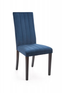 SCAUN DINING STIL DIEGO 2, ALBASTRU MONOLITH 77/NEGRU, CU TAPITERIE DIN CATIFEA SI PICIOARE DIN LEMN MASIV, STIL CLASIC