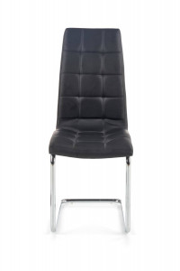 SCAUN DINING STIL K147, NEGRU/CROM, CU TAPITERIE DIN PIELE ECOLOGICA SI PICIOARE DIN METAL, STIL MODERN - Img 2