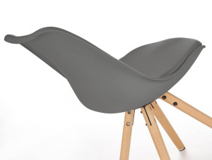 SCAUN DINING STIL K201, GRI/FAG, CU TAPITERIE DIN PIELE ECOLOGICA, ABS SI PICIOARE DIN LEMN MASIV, STIL MODERN - Img 6