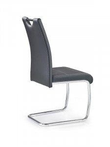 SCAUN DINING STIL K211, NEGRU/CROM, CU TAPITERIE DIN PIELE ECOLOGICA SI PICIOARE DIN METAL, STIL MODERN - Img 2