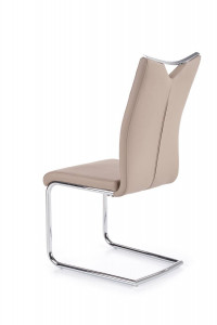 SCAUN DINING STIL K224, CAPPUCCINO/CROM, CU TAPITERIE DIN PIELE ECOLOGICA SI PICIOARE DIN METAL, STIL MODERN - Img 2
