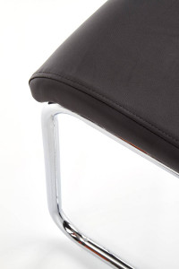 SCAUN DINING STIL K224, NEGRU/CROM, CU TAPITERIE DIN PIELE ECOLOGICA SI PICIOARE DIN METAL, STIL MODERN - Img 6